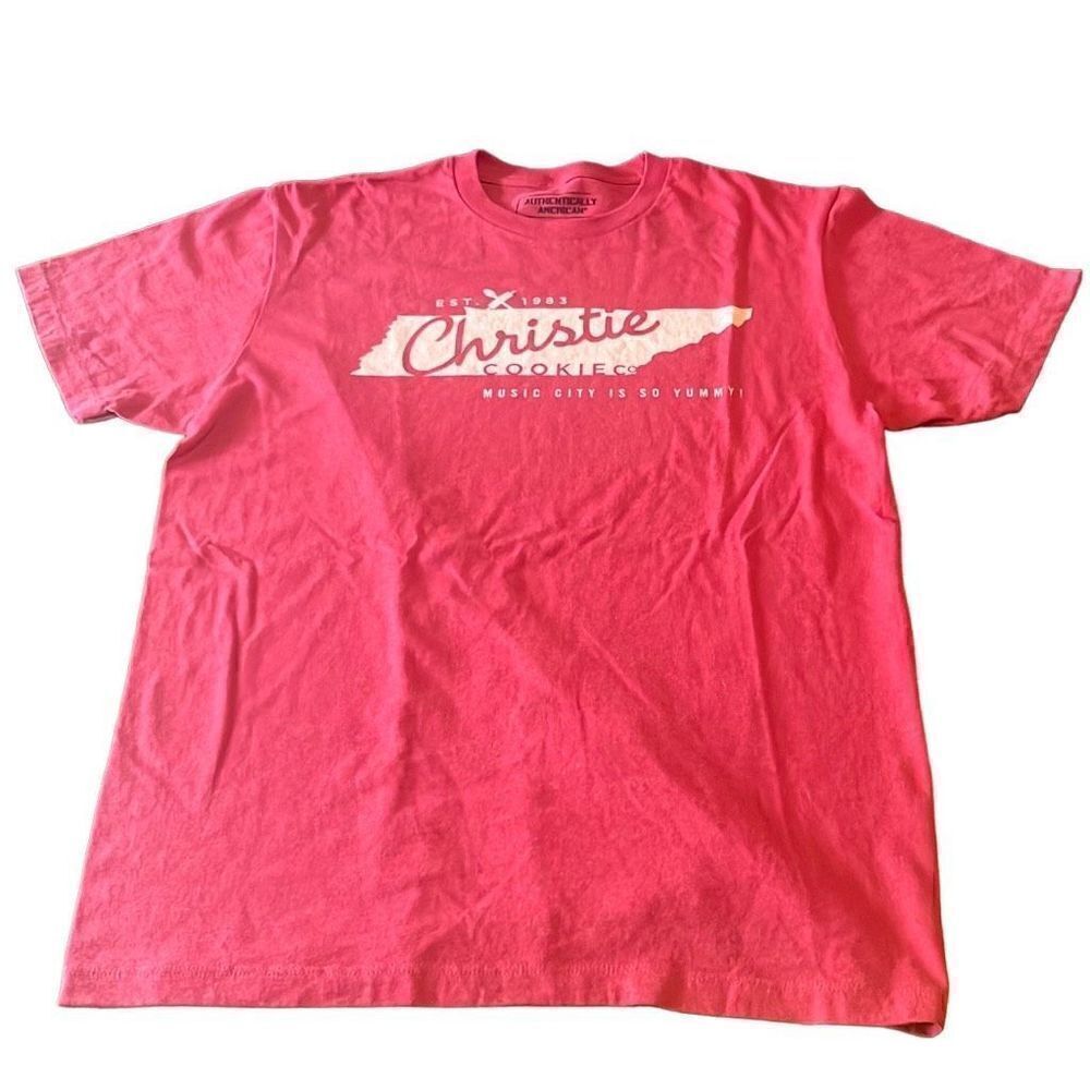 Christie's‎ Cookies Unisex Large Red Nashville Tennessee Logo TShirt Tee Top